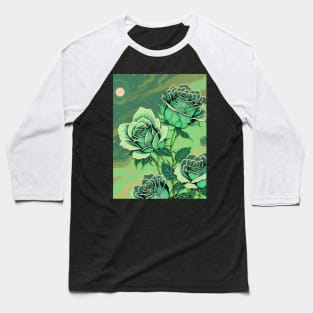 Emerald Roses Baseball T-Shirt